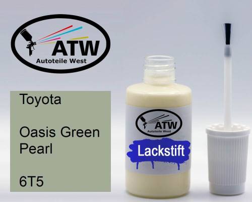 Toyota, Oasis Green Pearl, 6T5: 20ml Lackstift, von ATW Autoteile West.
